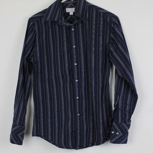 Utility Shirt Mens Small Button Down Striped Shirt